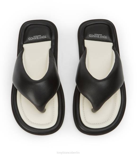 Sandalen| de Tony Bianco Frauen Nikki-Wohnungen schwarzes Nappaleder 4624655